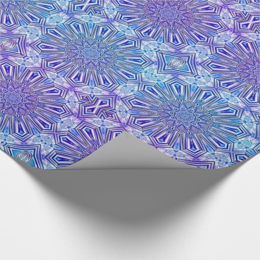 Ice Star Kaleidoscope Pattern Wrapping Paper Cadeaupapier (Hoek)