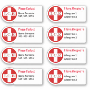 ICE-symbool voor noodgevallen PERSONEELSFORMATIE Sticker