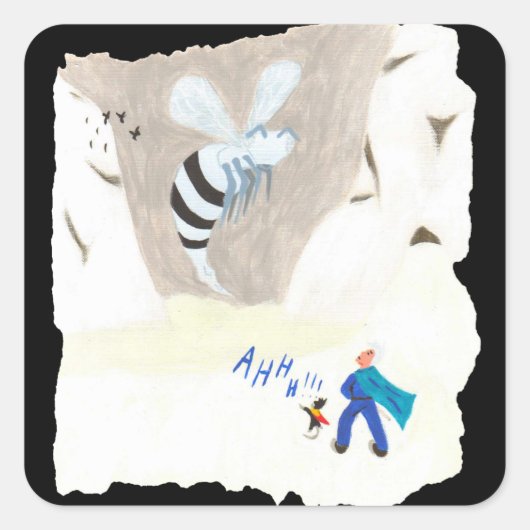Ice Wasp Mountain Vierkante Sticker (Voorkant)