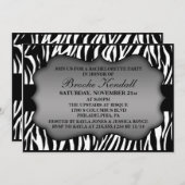 Ice White Wild Night Zebra Bachelorette Party Kaart (Voorkant / Achterkant)