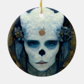 Ice Witch Fantasy Sci-Fi Art Keramisch Ornament (Achterkant)