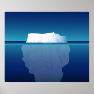 ICEBERG BIJ NACHT POSTER