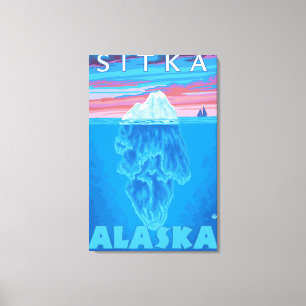 Iceberg Cross Section - Sitka, Alaska Canvas Afdruk
