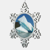 Iceberg op het meer van Mendenhall in Alaska Tin Sneeuwvlok Ornament (Rechts)