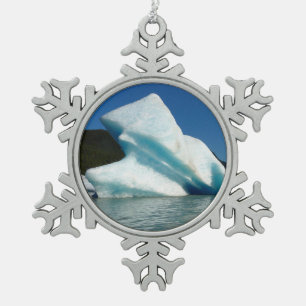 Iceberg op het meer van Mendenhall in Alaska Tin Sneeuwvlok Ornament