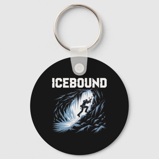 Icebound Ice Climbing Cave Adventure Mountaineerin Sleutelhanger (Voorkant)