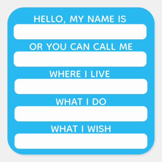 Icebreaker Conversation Name Tag With Info (Voorkant)