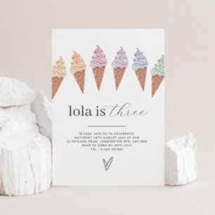 Icecream Birthday Invitation Kaart