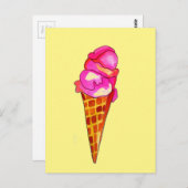 icecream gelato schattig voedsel briefkaart (Voorkant / Achterkant)