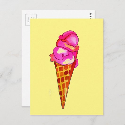 icecream gelato schattig voedsel briefkaart (Voorkant / Achterkant)