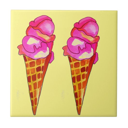 icecream gelato schattig voedsel tegeltje (Voorkant)