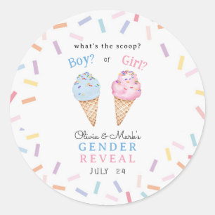 Icecream Geslacht onthullen Ronde Sticker