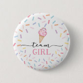 Icecream Geslacht Onthullen Team Meisje Ronde Button 5,7 Cm (Voorkant)