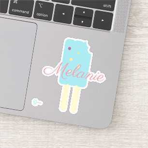 Icecream-Pop met Sprinkles Aangepaste naam Sticker