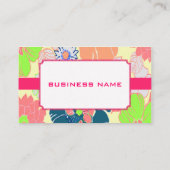 Icecream poppies profielkaarten voor retro-florals visitekaartje (Achterkant)