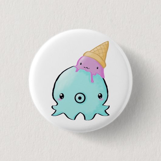 Icecream Squid Ronde Button 3,2 Cm (Voorkant)