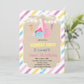 Icecream teepee slumber-uitnodiging kaart (Staand voorkant)