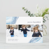 Iced Agate | Hanukkah Photo Collage Kaart (Staand voorkant)