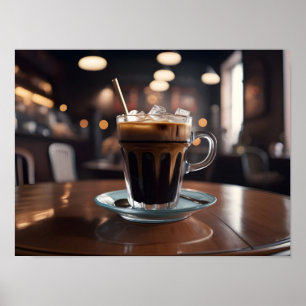 Iced Americano in transparant glas Poster
