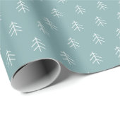 Iced Aqua | Modern Trees Pattern Cadeaupapier (Rol Hoek)