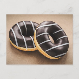ICED CHOCOLATE RING DOUGHNUTS BRIEFKAART