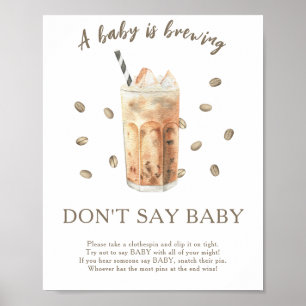 Iced coffee baby shower - Geen baby Poster