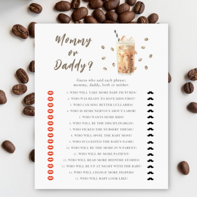 Iced Coffee baby shower - mama of papa spel (Creator heeft geüpload)