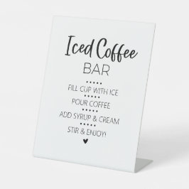 Iced Coffee Bar Drink Pedestal Sign Reclamebord Met Voetstuk