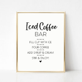 Iced Coffee Bar Drink Teken Poster