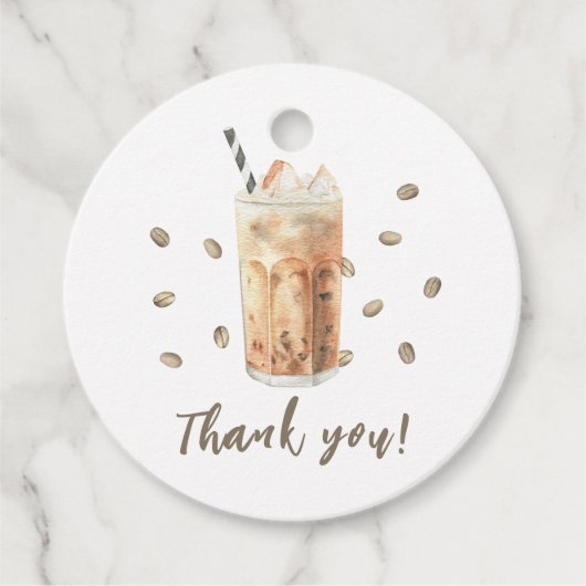Iced Coffee Brewing Baby shower Bedankt Bedankjes Labels (Voorkant)