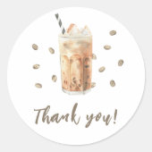 Iced Coffee Brewing Baby shower Bedankt Ronde Sticker (Voorkant)