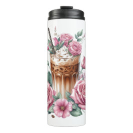 Iced Coffee & Butterfly Floral Art Thermosbeker