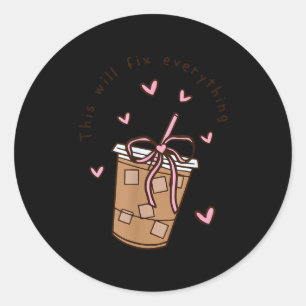 Iced Coffee Citaat Zeggen Sarcasme Nk Meisjesachti Ronde Sticker