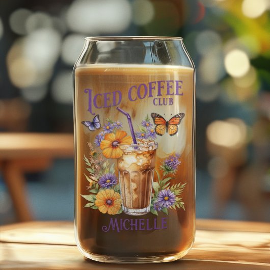 Iced Coffee Club Butterfly Blikvorm Glas
