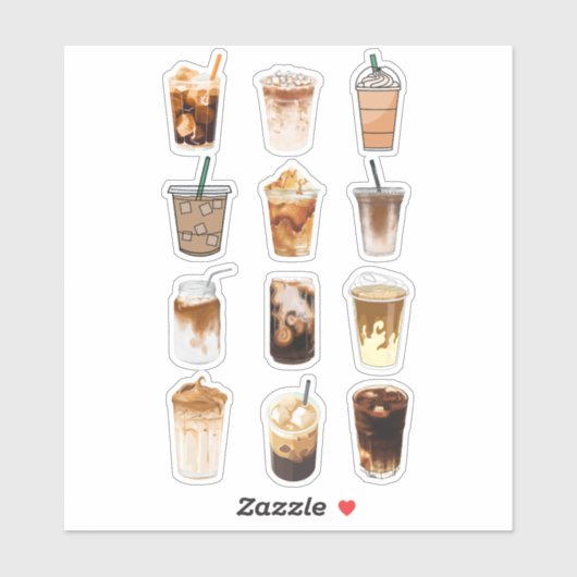 Iced Coffee Collage Sticker (Vel)
