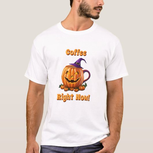 Iced Coffee Halloween Cafeïne Pompoen Latte T-shirt (Voorkant)