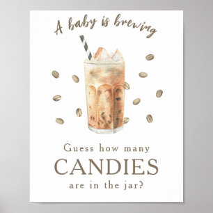 Iced Coffee - Hoeveel snoepjes zitten er in de pot Poster