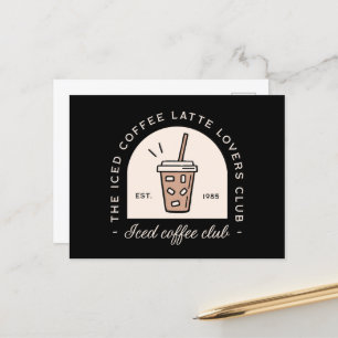 Iced coffee latte lover fancy zwart briefkaart