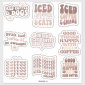 Iced Coffee Stickers pack retro groovy (Vel)