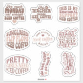 Iced Coffee Stickers pack SCHATTIGE (Vel)
