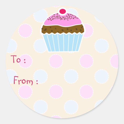 Iced Cupcake Gift Label Sticker (Voorkant)