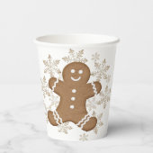Iced Gingerbread Man en Snowflake Cookies Papieren Bekers (Achterkant)