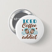 Iced koffie-advies ronde button 5,7 cm (Voorkant /achterkant)