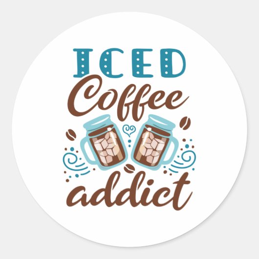Iced koffie-advies ronde sticker (Voorkant)