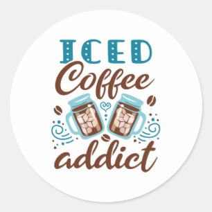 Iced koffie-advies ronde sticker