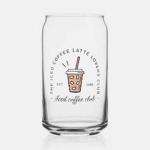 Iced koffie latte liefhebbers club esthetiek grapp blikvorm glas
