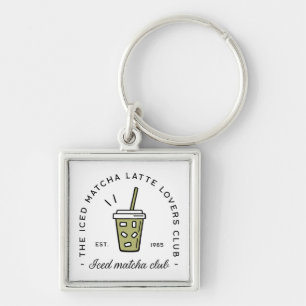 Iced matcha latte lovers club esthetiek sleutelhanger