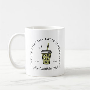 Iced matcha latte lovers club meisje esthetisch gr koffiemok