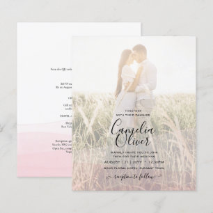 Iced Pink ombre Wedding Invite
