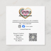 Iced Sugar Cookie Bakery logo Small Business Vierkante Visitekaartje (Achterkant)